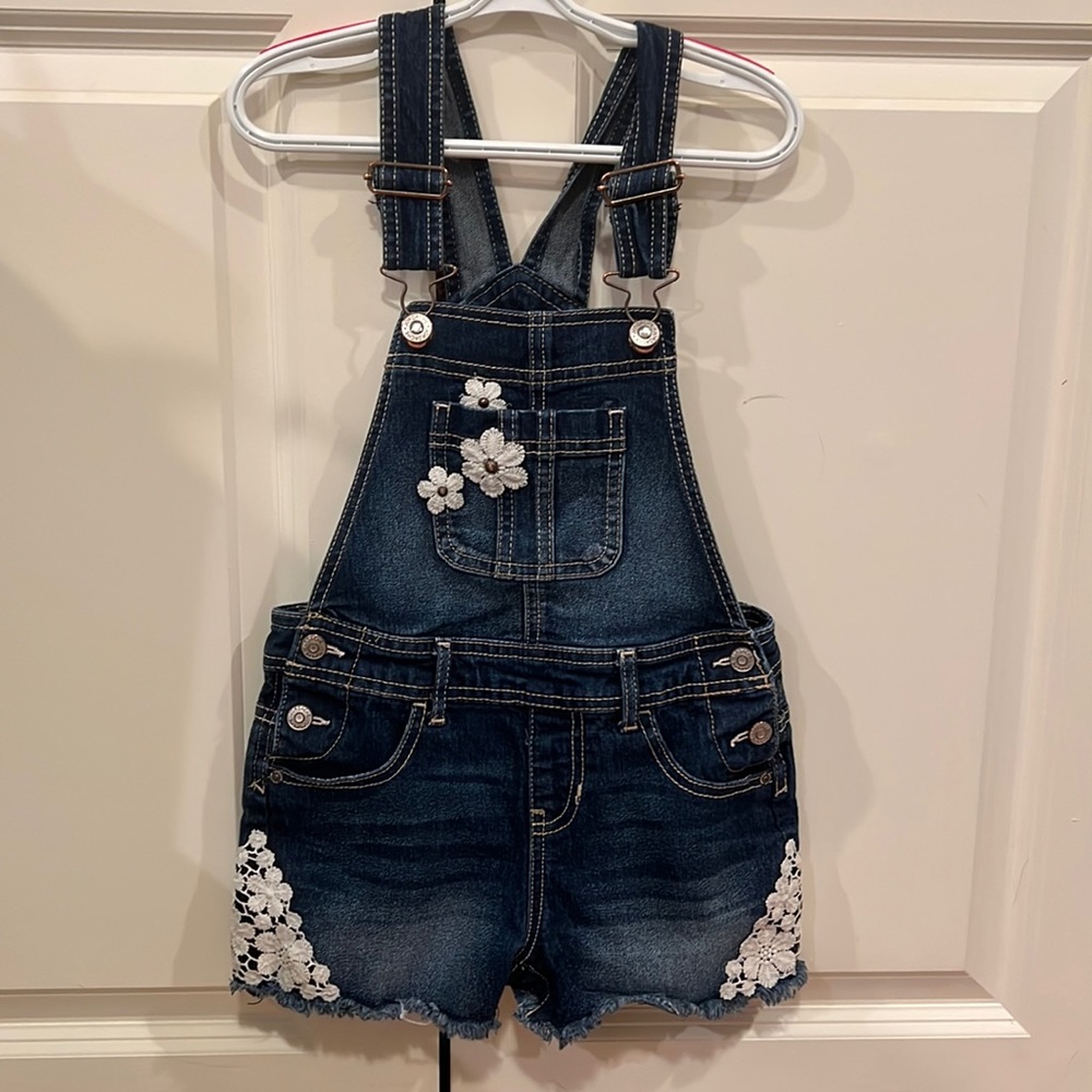 Little girls Jean shorts overalls 6-6x